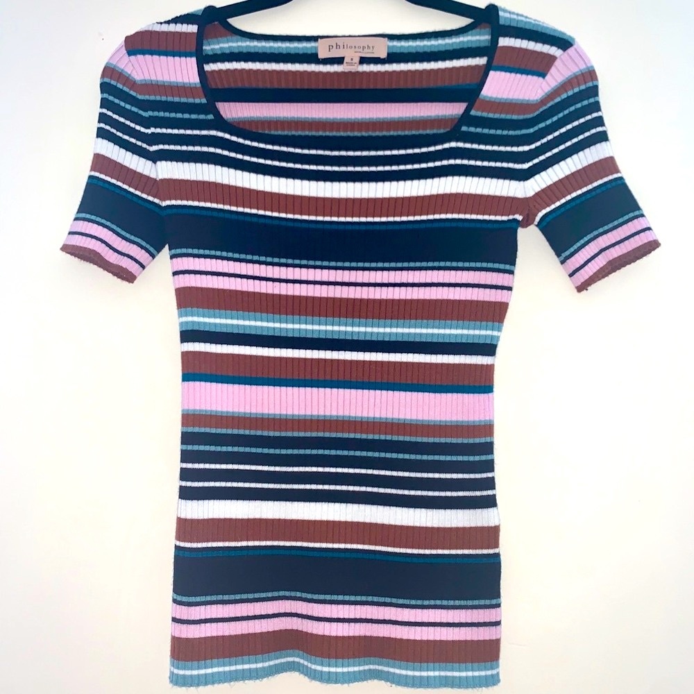 Philosophy Striped short sleeve sweater